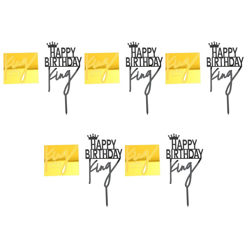 Acrylic Crown Cupcake Topper Set Of 5 For Boys Birthday Party Decorations - Image 2