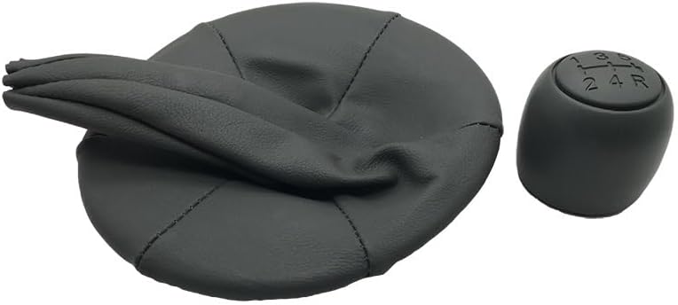 QASULER 5 Speed Gear Shift Knob with Leather Boot Cover - Image 4