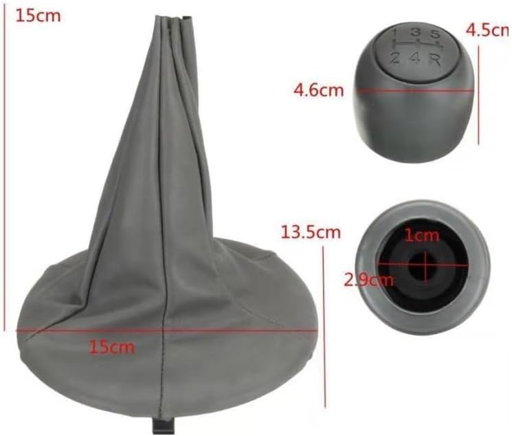 QASULER 5 Speed Gear Shift Knob with Leather Boot Cover - Image 2