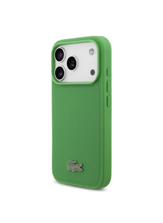 Lacoste iPhone 18 Pro MagSafe Hard Case with Petit Pique Texture and Lacquered Metal Logo