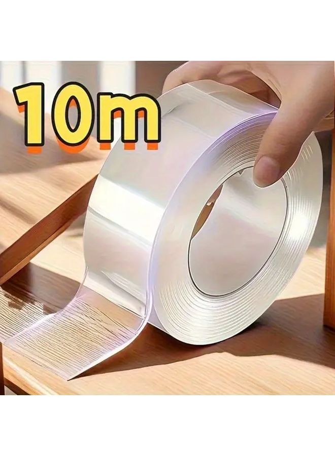 شريط لاصق نانو ثنائي الجانب عالي التحمل 20 مم × 10 م أكريليك شفاف قابل للإزالة بدون بقايا - Image 1