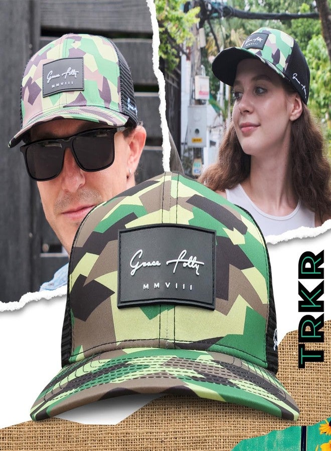 Grace Folly Trucker hat for Men or Women- Many Cool Designs (Camo) - Image 3