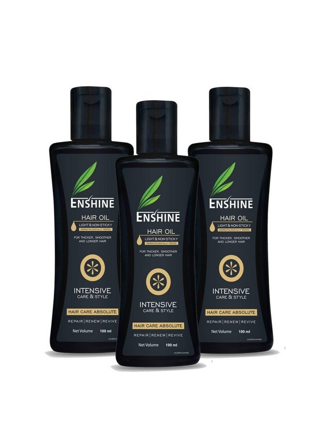 Enshine Hair Oil, Pack Of 3 (100Ml) - Hair Oil For Hair Growth & Hair Fall Control With Blend Of 21 Herbal Oils|Light & Non-Sticky|Helps For Hair Loss & Regrowth| For Men & Women  - Image 1