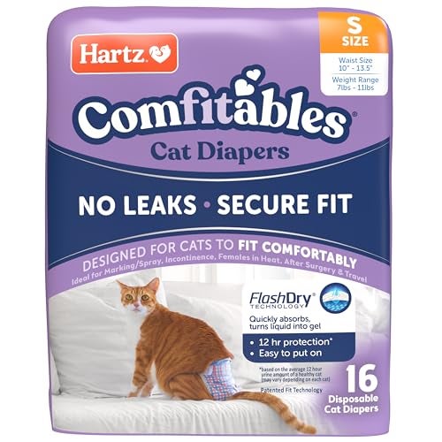 Hartz Comfitables Cat Diapers, Size S 16 Count, Comfortable & Secure Fit, Easy to Put On - Image 1
