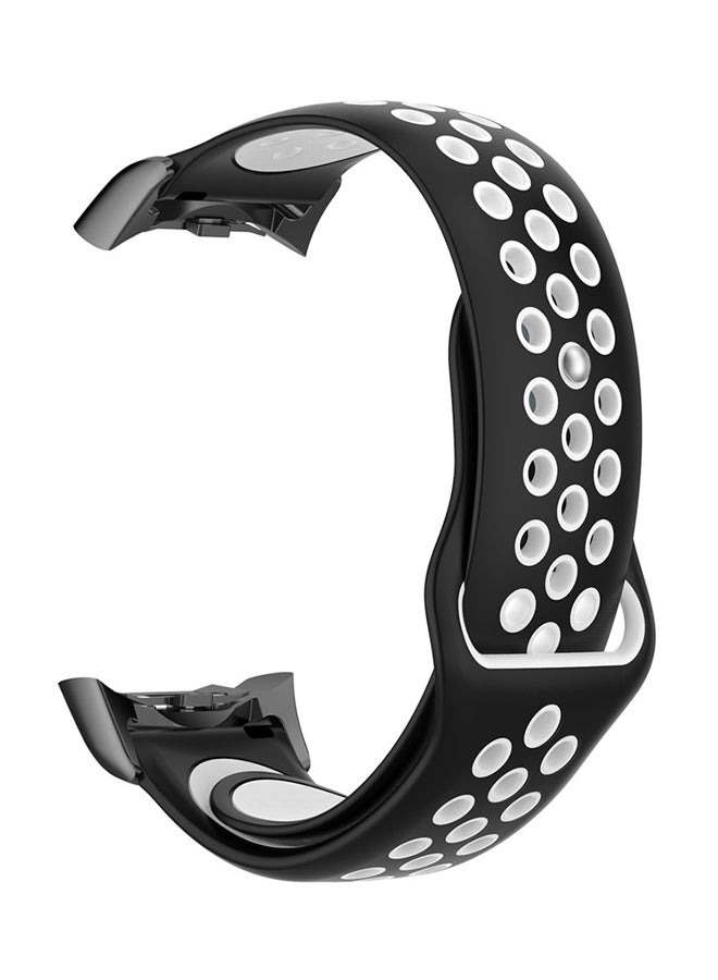 Loquat Replacement Band Strap For Samsung Gear Fit2/Fit2 Pro Black/White - Image 1