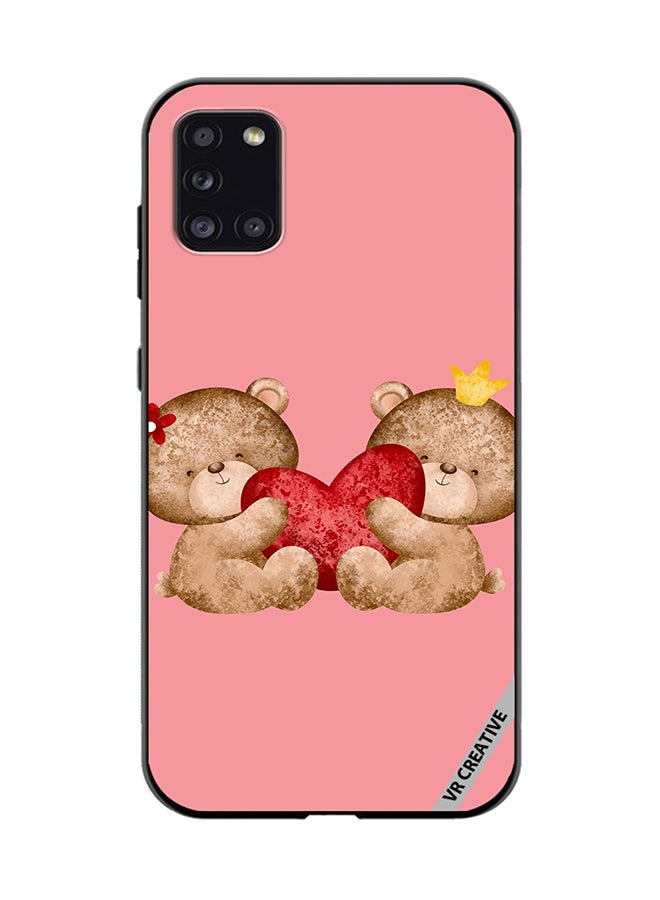 VR CREATIVE Protective Case Cover For Samsung Galaxy A31 Bear Love Design Multicolour - Image 1