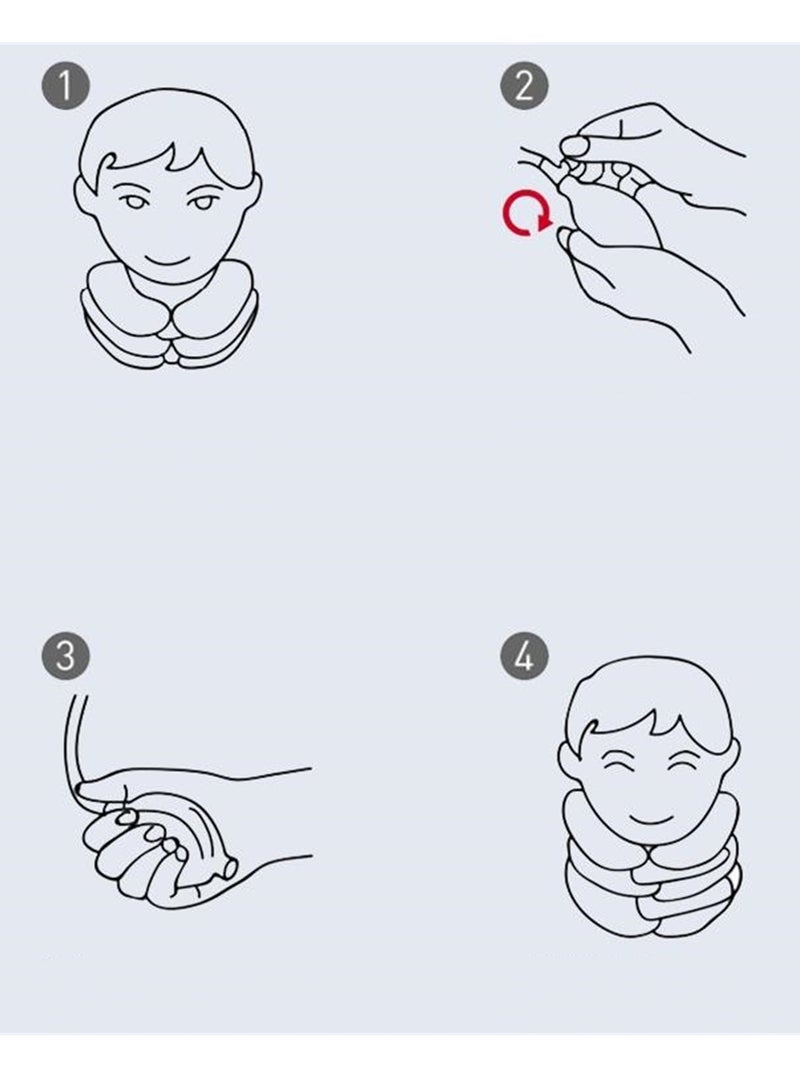 Generic Inflatable flocked neck brace corrector neck support protection home car neck protection - Image 2