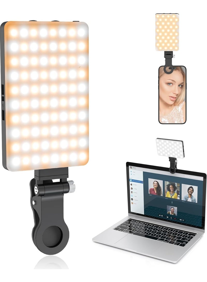 Rechargeable Selfie Light with 80 LEDs – Portable Clip-On Ring Light for Mobile Phones – 3 Brightness Modes, 3200K–5600K Color Temperature - Image 1