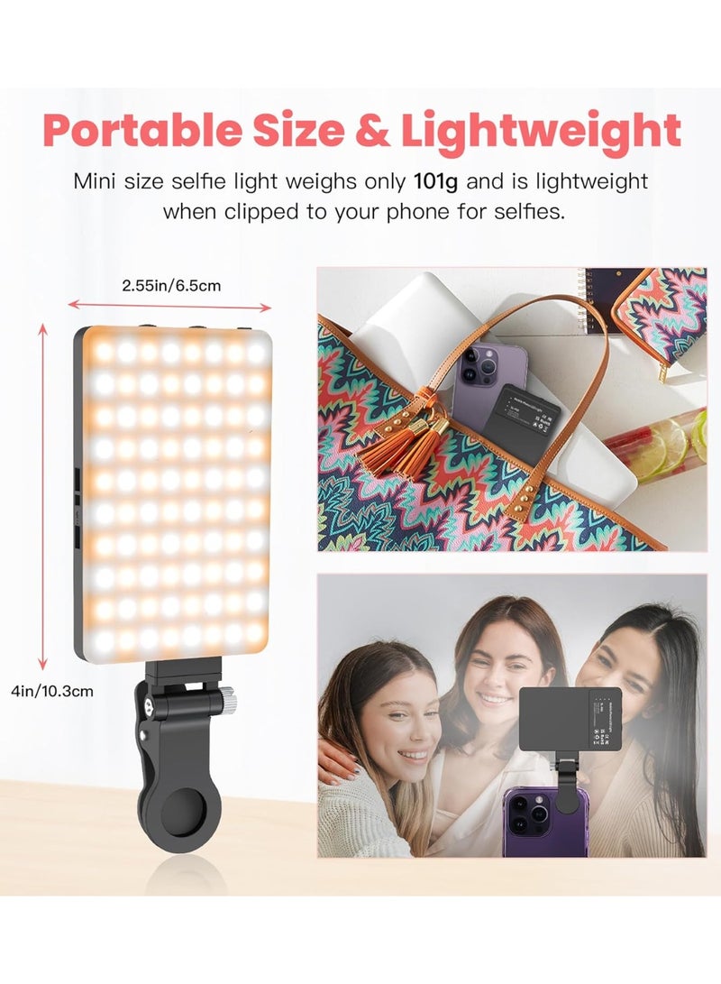 Rechargeable Selfie Light with 80 LEDs – Portable Clip-On Ring Light for Mobile Phones – 3 Brightness Modes, 3200K–5600K Color Temperature - Image 3