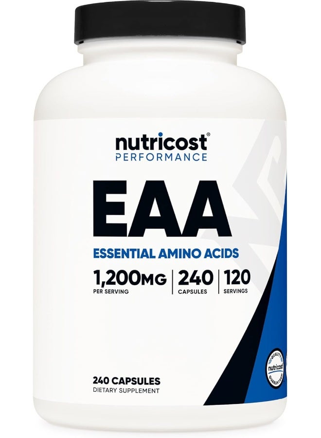 Nutricost Eaa Capsules 1200Mg, 240 Capsules - Essential Amino Acids, 120 Servings - Image 1
