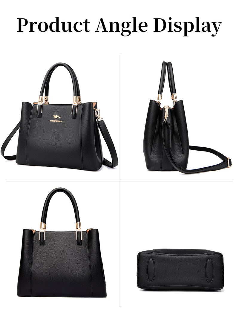 Moovant Elegant Handbag, Large Capacity Shoulder Bag, Durable Crossbody Bag, with a Detachable Shoulder Strap, Black  - Image 5