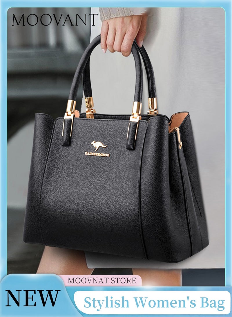 Moovant Elegant Handbag, Large Capacity Shoulder Bag, Durable Crossbody Bag, with a Detachable Shoulder Strap, Black  - Image 1