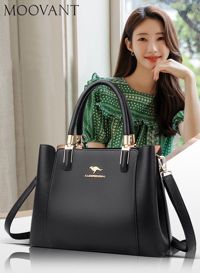 Moovant Elegant Handbag, Large Capacity Shoulder Bag, Durable Crossbody Bag, with a Detachable Shoulder Strap, Black  - Image 2