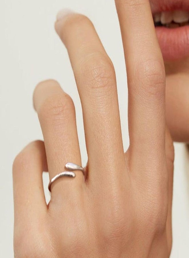 Senteria Anxiety Rings for Women 925 Sterling Silver Rings with Heart Adjustable Silver Stress Spinner Ring Thumb Fidget Ring for Anxiety Women - Image 3