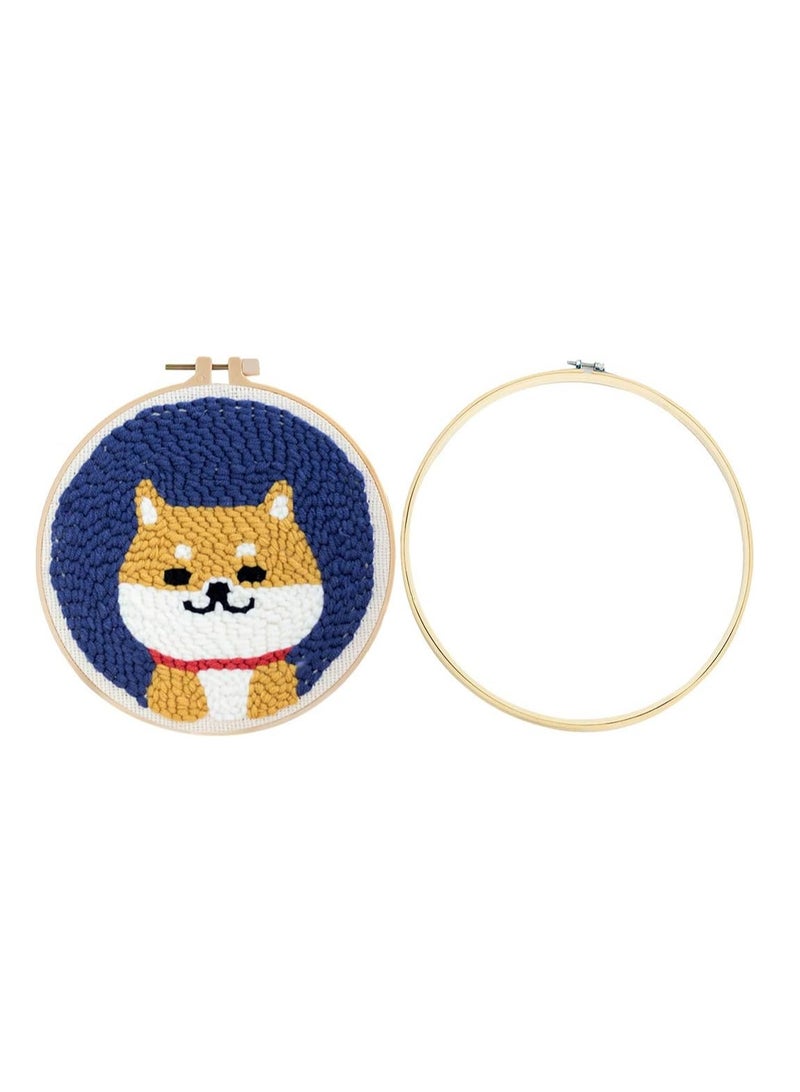 Punch Needle Kit Creative Cute DIY Embroidery Kit Carpet Crochet Kit for Beginners DIY Home Crafts (Shiba Inu) - Image 1