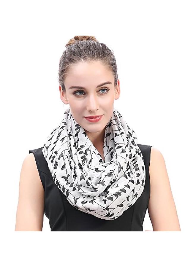 Arabest Lightweight Infinity Scarf with Bird Print for Women, All-Season Accessory - Image 1