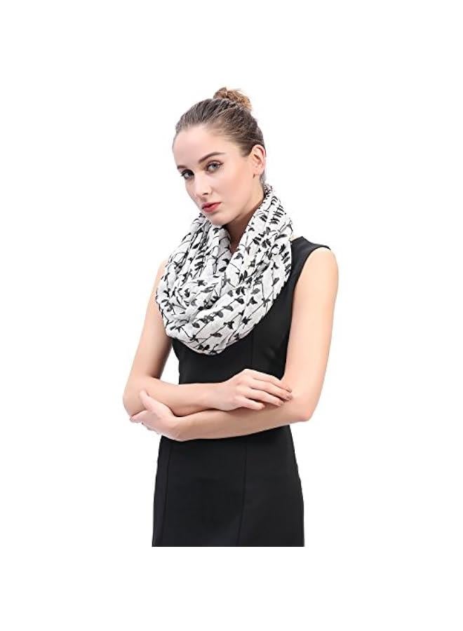 Arabest Lightweight Infinity Scarf with Bird Print for Women, All-Season Accessory - Image 2
