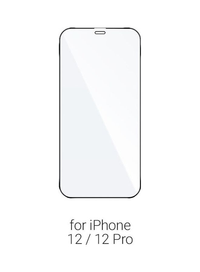 واقي شاشة من الزجاج المقوى لهاتف آيفون 12 / آيفون 12 برو أسود اللون - Image 4