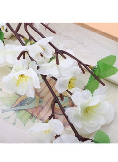 KASTWAVE 10PCS Artificial Cherry Blossom Branches - Silk Spring Peach Plum Blossom Fake Flower Bouquet, 25.6 Inch White for Vase, Home, Wedding, Garden Decor  - Image 5
