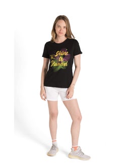 Crew Neck Printed Front Top