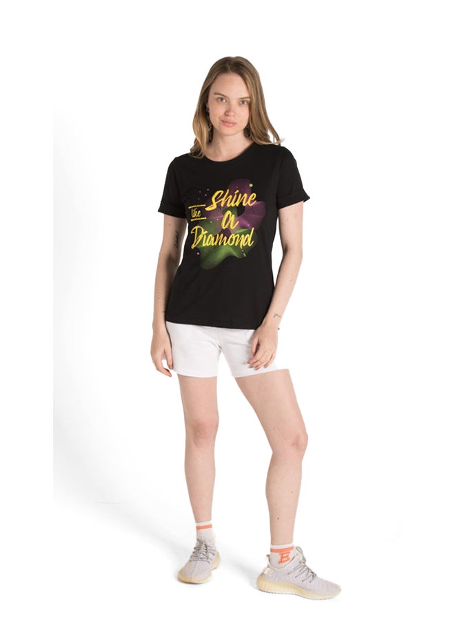 Marco Bergamo - Crew Neck Printed Front Top - Image 1