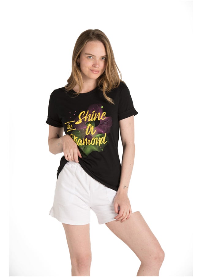 Marco Bergamo - Crew Neck Printed Front Top - Image 1