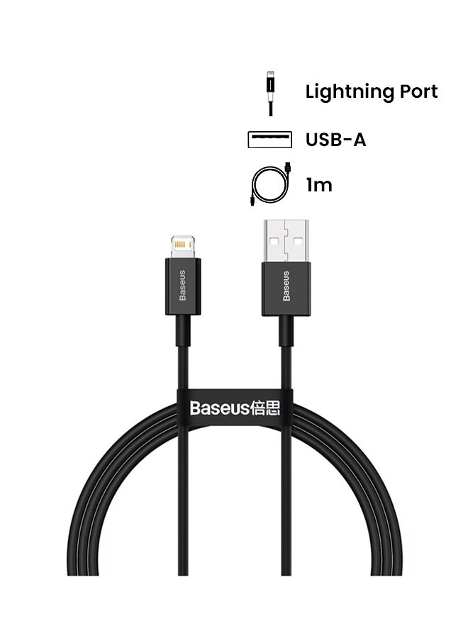 Baseus iPhone Cable, USB to Lightning-Fast Charging Cable iPhone Charger Cable 2.4A Lightning Cord Compatible for iPhone 14/14 Pro/14 Plus/14 Pro Max, iPhone 13 Pro 12 Pro Max 11 XS SE 7 Plus 6S iPad Pro 1M Black - Image 2