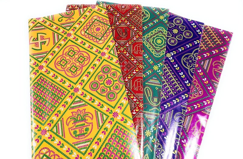 Ditya Crafts Chunri Print Gift Wrapping Paper Assorted Colour Size 27x 19 Inches Sheets Multicolour Gifts Wrap Roll Printed Sheet for Birthdays Set of 110 Sheet - Image 1