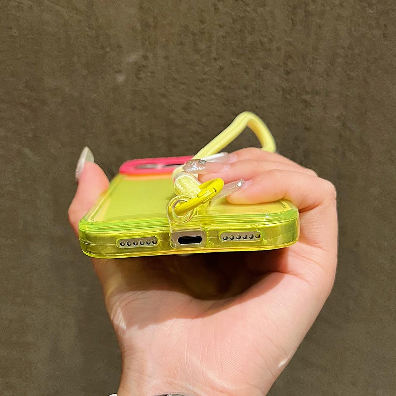 إيروريكس جراب هاتف شفاف من مادة TPU مع إطار عدسات متباينة الألوان لهاتف iPhone 17 Pro مع حبل (أخضر + أزرق سماوي) - Image 5