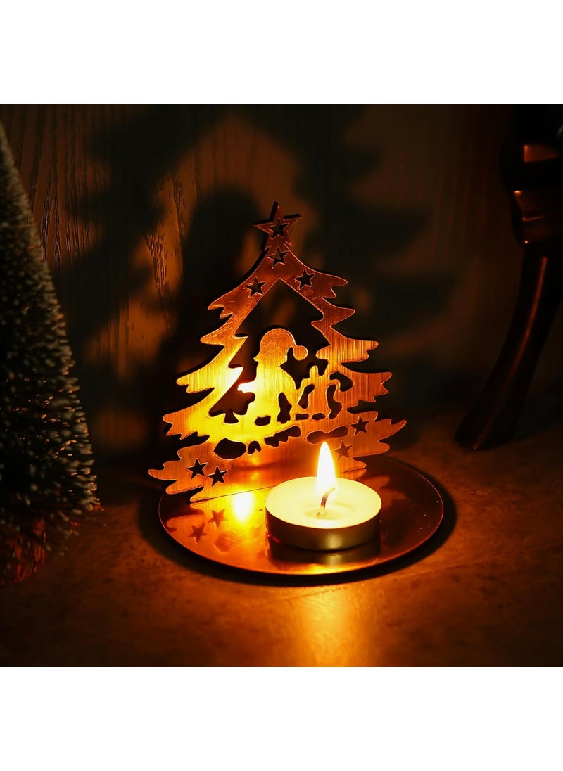 Webelkart Webelkart Premium Merry Christmas Tree Shape Tealight Candle Holder for Home and Dining Decor,Tree Statue Showpieces Merry Christmas Ornaments for Table Decor  - Image 3