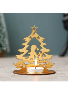 Webelkart Webelkart Premium Merry Christmas Tree Shape Tealight Candle Holder for Home and Dining Decor,Tree Statue Showpieces Merry Christmas Ornaments for Table Decor  - Image 1