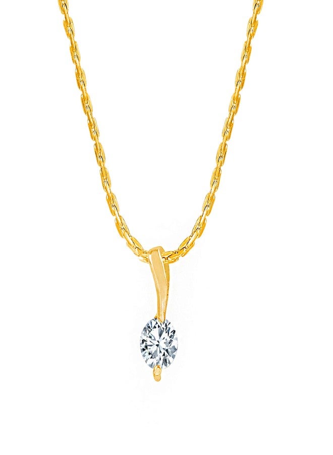 JFL - Jewellery for Less Fashion Combo of Gold Plated Cubic Zircon Round Solitaire Pendant and Japanese Pearl Pendant with Chain for Women and Girls,Valentine - Image 3