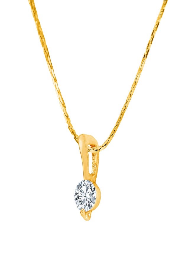 JFL - Jewellery for Less Fashion Combo of Gold Plated Cubic Zircon Round Solitaire Pendant and Japanese Pearl Pendant with Chain for Women and Girls,Valentine - Image 4