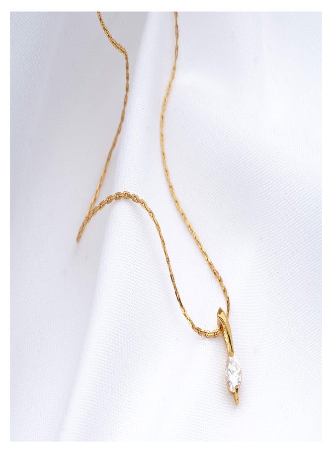 JFL - Jewellery for Less Fashion Combo of Gold Plated Cubic Zircon Round Solitaire Pendant and Japanese Pearl Pendant with Chain for Women and Girls,Valentine - Image 2