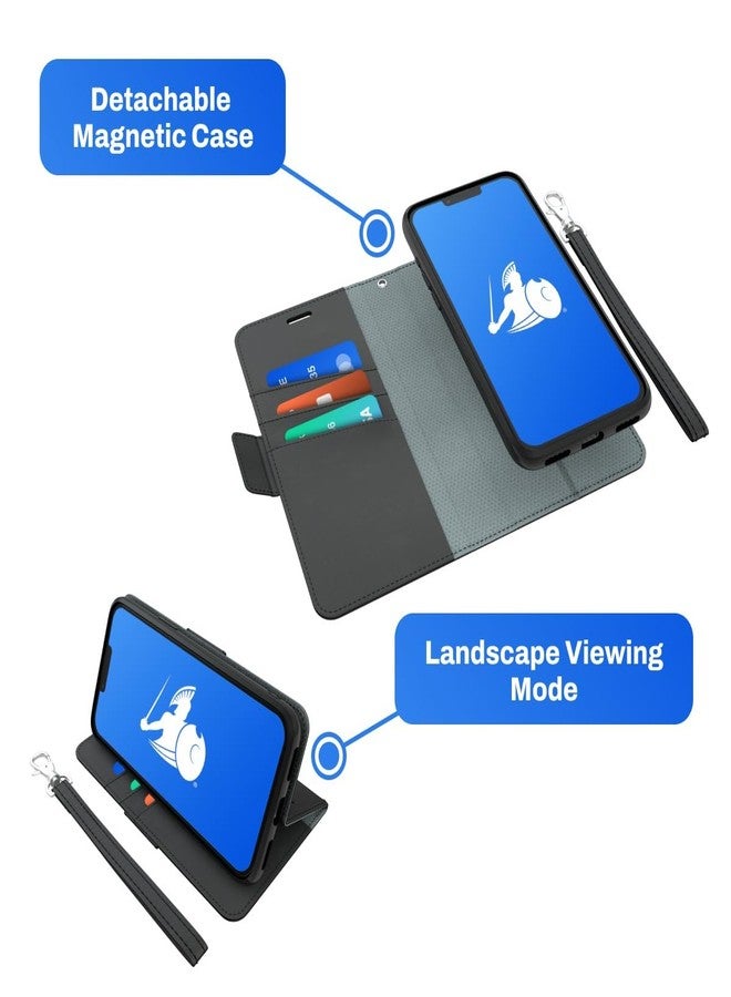 DefenderShield EMF Protection & 5G Anti Radiation iPhone 13 Case - RFID Blocking EMF Shield Detachable Wallet Case with Magnetic Closure (Black) - Image 3