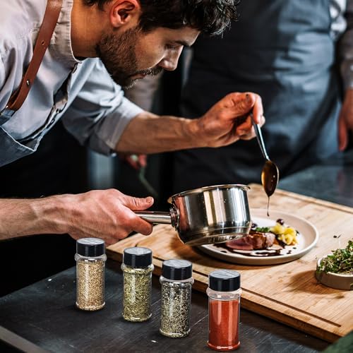 Jadive 36 Pcs Plastic Spice Jars with Shaker Lids Clear Spice Bottles Plastic Seasoning Containers Empty Shaker for Kitchen Storing Herbs Seasoning Powders Pepper Dry Goods - Image 4