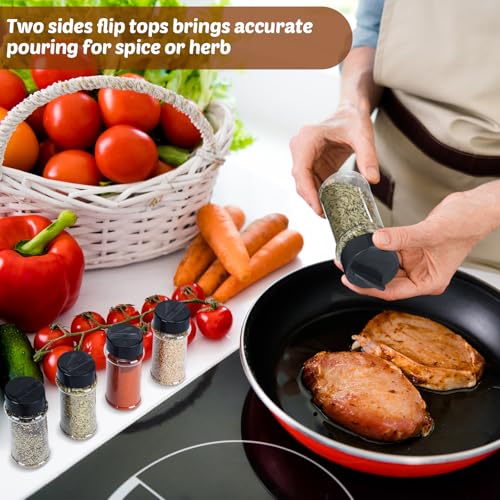 Jadive 36 Pcs Plastic Spice Jars with Shaker Lids Clear Spice Bottles Plastic Seasoning Containers Empty Shaker for Kitchen Storing Herbs Seasoning Powders Pepper Dry Goods - Image 5