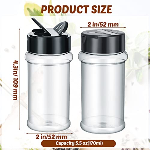 Jadive 36 Pcs Plastic Spice Jars with Shaker Lids Clear Spice Bottles Plastic Seasoning Containers Empty Shaker for Kitchen Storing Herbs Seasoning Powders Pepper Dry Goods - Image 2
