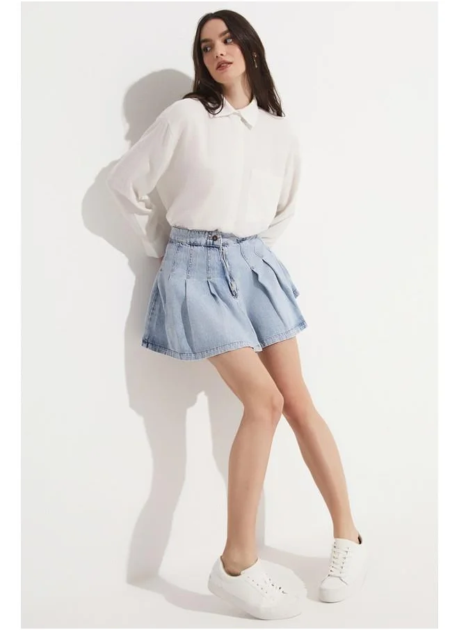 JUNE June Jean Skirt Blue