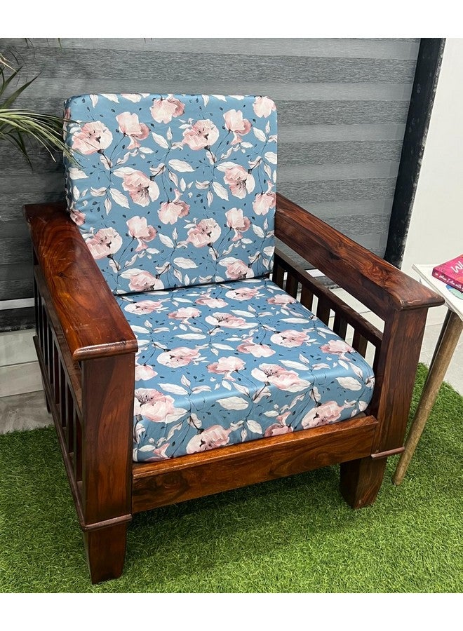 AMAZE ATTIRES Stretchable/Spandex Printed Sofa Slip Cover, Pack of 10 Sofa seat Covers can use for livingroom, Couch, Wooden Sofas & Offices (Blue Floral) - Image 1