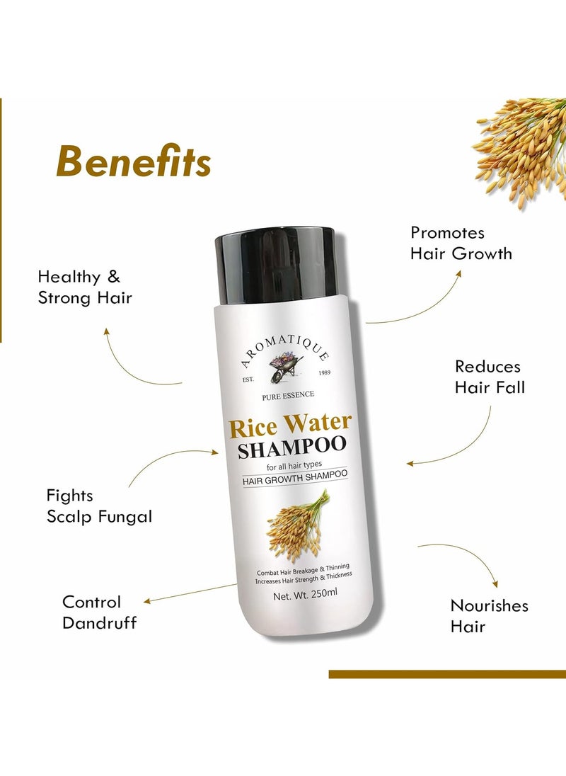 AROMATIQUE Rice Water Hair Growth Shampoo with Biotin | Shampoo for Thinning Hair & Hair Loss | Suitable for All Hair Types, Men & Women  - Image 3