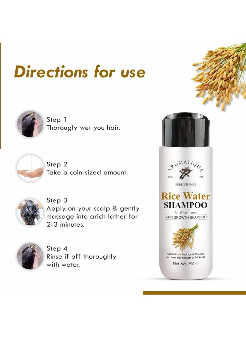 AROMATIQUE Rice Water Hair Growth Shampoo with Biotin | Shampoo for Thinning Hair & Hair Loss | Suitable for All Hair Types, Men & Women  - Image 4