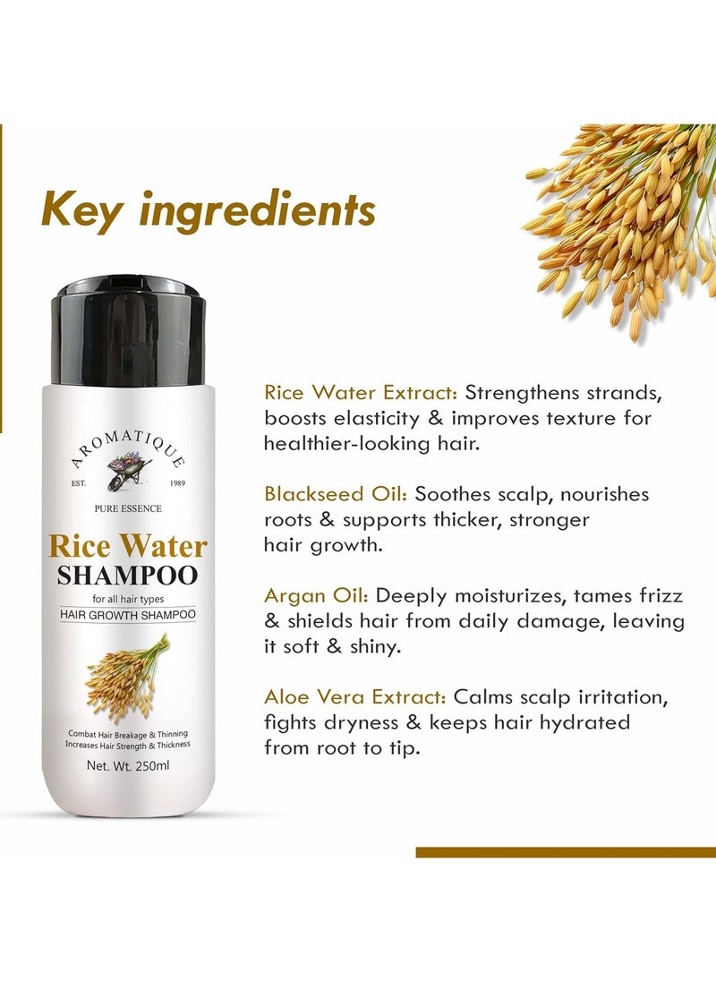AROMATIQUE Rice Water Hair Growth Shampoo with Biotin | Shampoo for Thinning Hair & Hair Loss | Suitable for All Hair Types, Men & Women  - Image 5