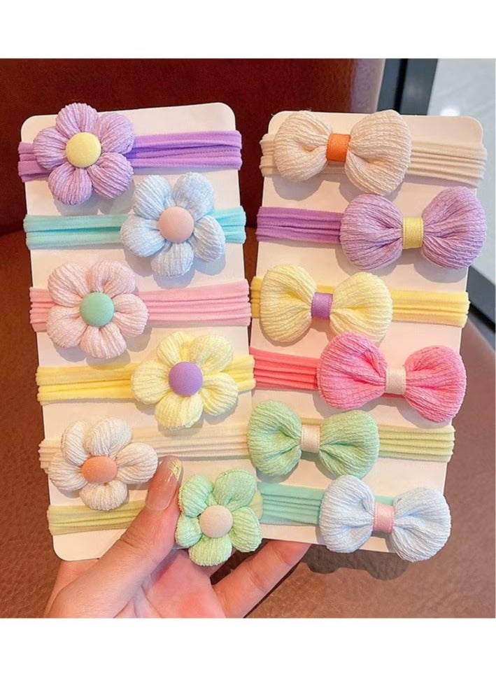 12 Pieces Cute Baby Girls Hair, Ties Hair Accessories, New Cute Sweet Flower Bow for Girls and Women Hair Ties, Ideal Choice for Gifts - Image 3