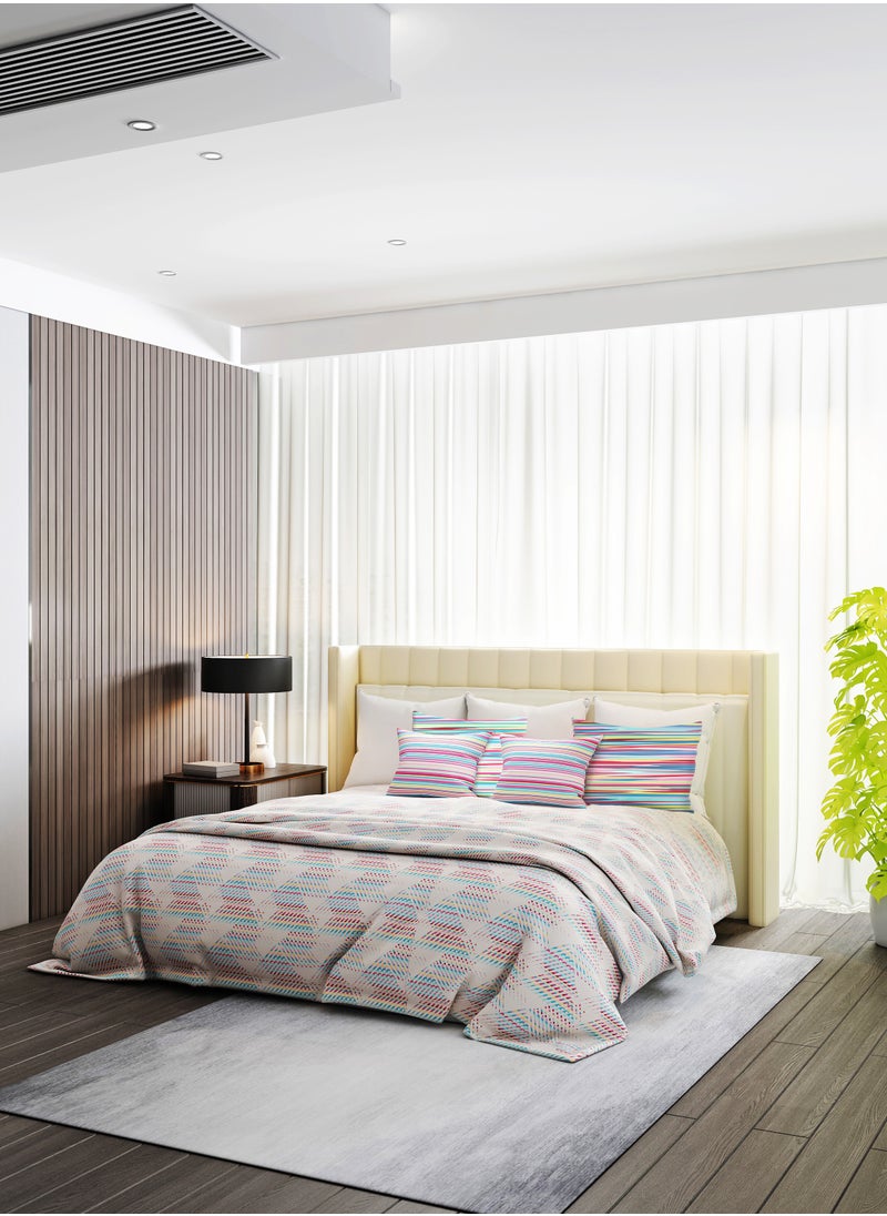 Raymond Raymond Home Queen Flat Sheet Bedsheet 110 Thread Count Luxirious Mercerised 100% Cotton Bedding Printed Pre Shrunk Percale Finish Skin Safe Bed Linen and 2 Pillow Case - Multicolor (224 * 254 CM)  - Image 1