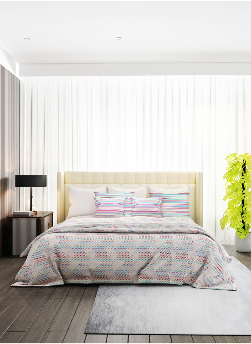 Raymond Raymond Home Queen Flat Sheet Bedsheet 110 Thread Count Luxirious Mercerised 100% Cotton Bedding Printed Pre Shrunk Percale Finish Skin Safe Bed Linen and 2 Pillow Case - Multicolor (224 * 254 CM)  - Image 4