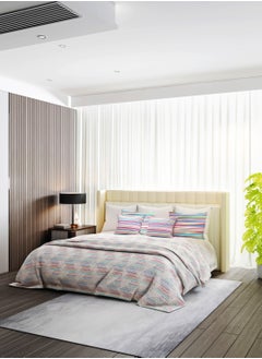 Raymond Raymond Home Queen Flat Sheet Bedsheet 110 Thread Count Luxirious Mercerised 100% Cotton Bedding Printed Pre Shrunk Percale Finish Skin Safe Bed Linen and 2 Pillow Case - Multicolor (224 * 254 CM)  - Image 1