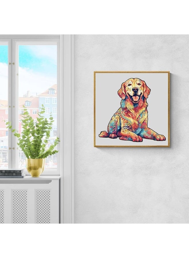 Woodbests ألغاز خشبية WOODBESTS للبالغين، لغز كلب جولدن ريتريفر المخلص (M، 200 قطعة، 12.5"x11.9") صندوق خشبي جميل، ألغاز خشبية بشكل فريد، هدايا عيد ميلاد للبالغين والأطفال، لعبة عائلية - Image 3