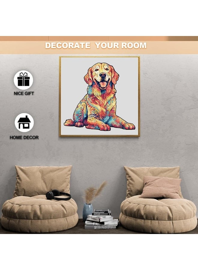 Woodbests ألغاز خشبية WOODBESTS للبالغين، لغز كلب جولدن ريتريفر المخلص (M، 200 قطعة، 12.5"x11.9") صندوق خشبي جميل، ألغاز خشبية بشكل فريد، هدايا عيد ميلاد للبالغين والأطفال، لعبة عائلية - Image 2