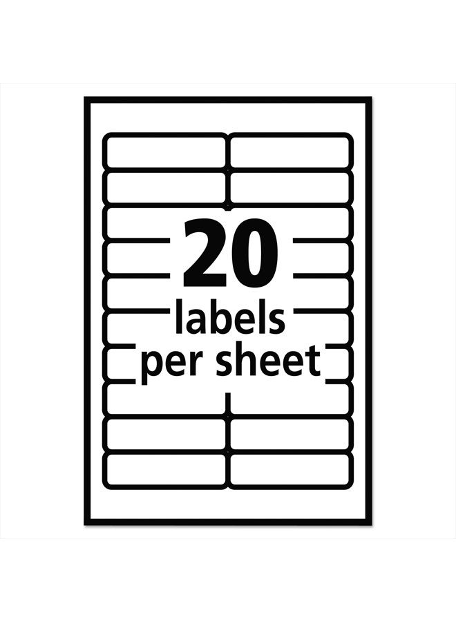 Avery Self-Adhesive Removable Labels, 0.5 x 1.75 Inches, White, 840 per Pack (05422) - Image 3
